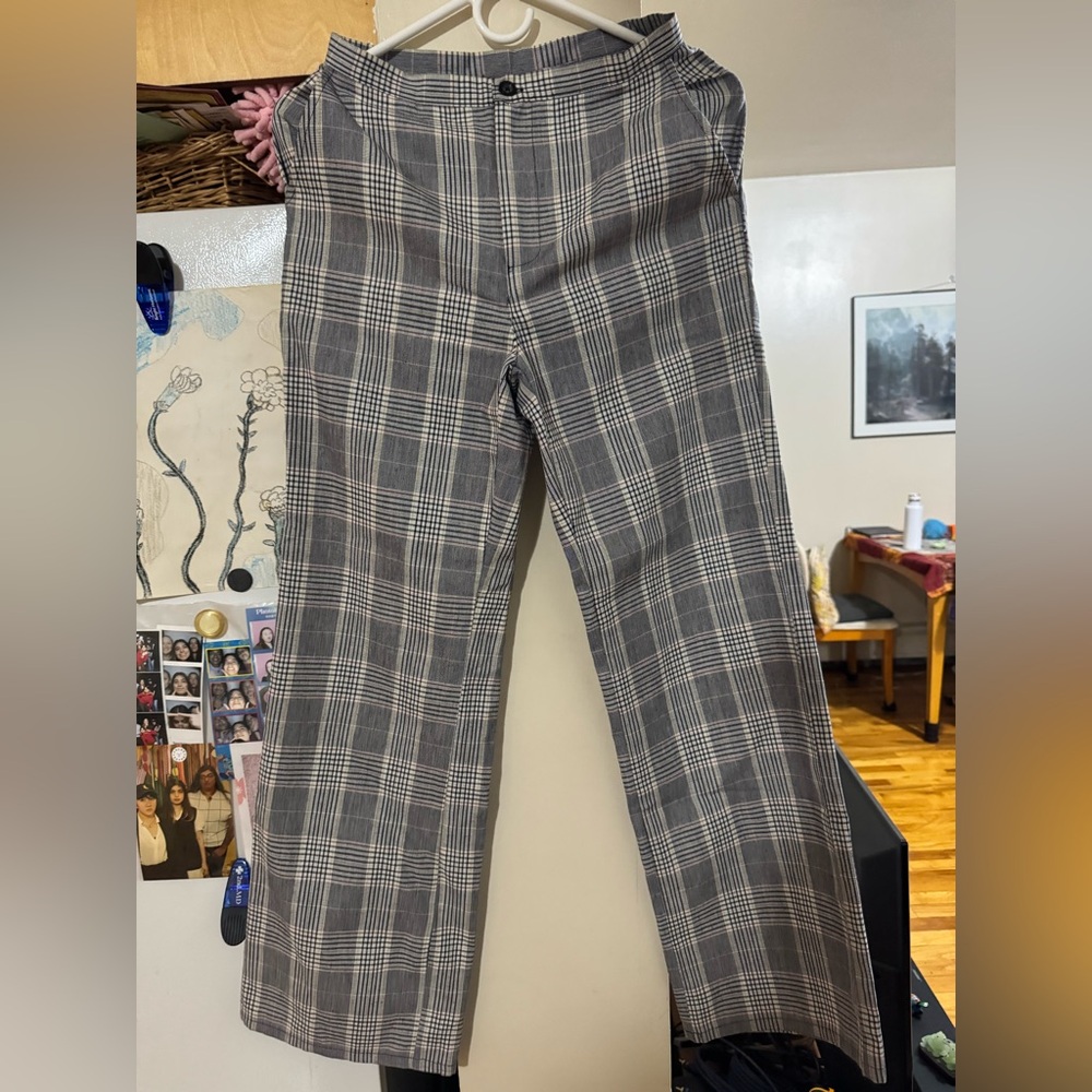 Urban Renewal Navy and Cream Checkered Chinos